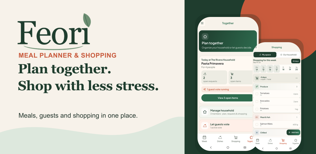 Feori overview showing shared planning and shopping