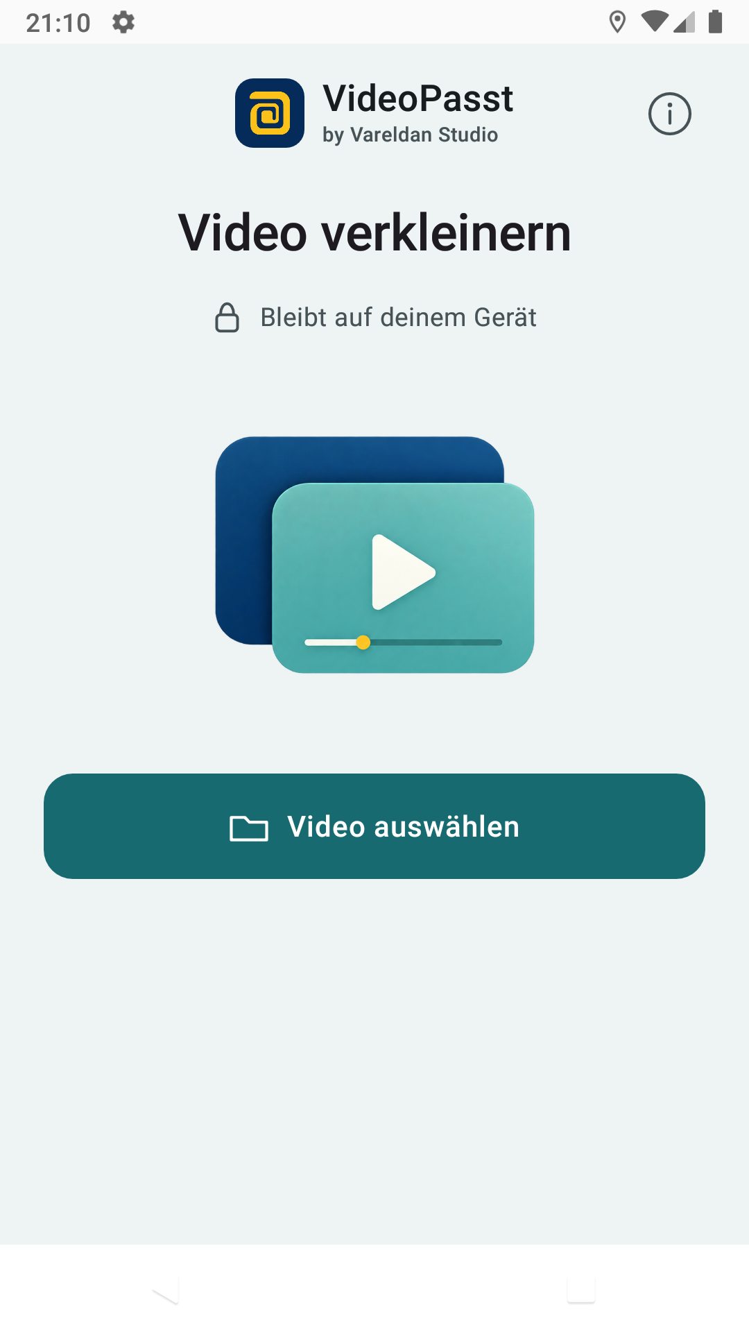 VideoPasst zeigt die Auswahl eines Videos auf dem Gerät